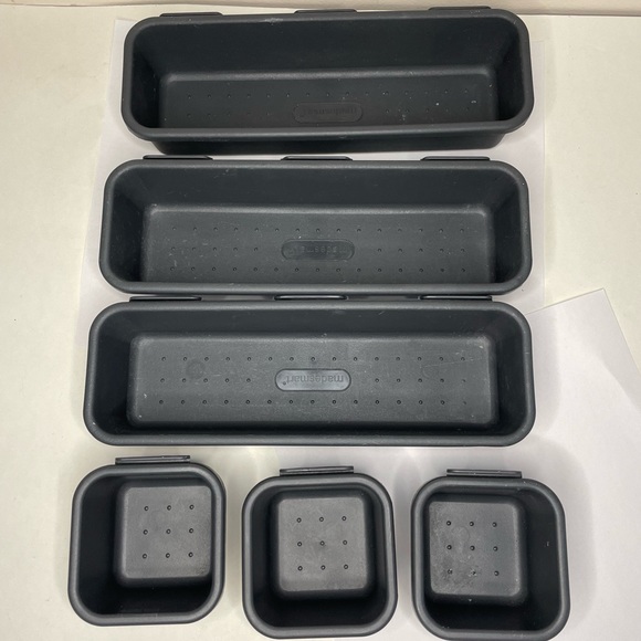 Made Smart Value 6 Piece Interlocking storage Bins Gray Storage - Picture 2 of 5